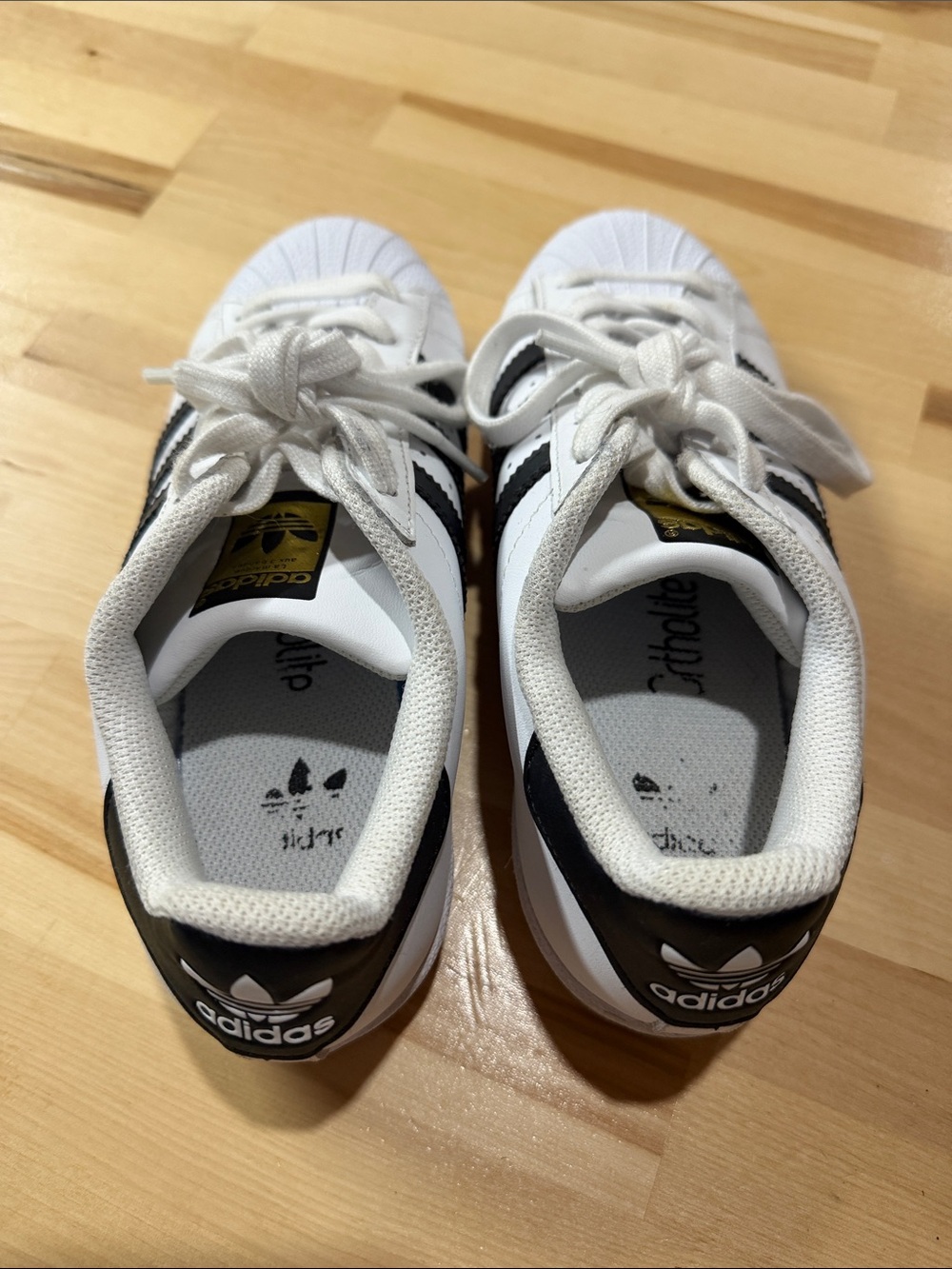 adidas White and Black Kids' Classic Shell-Toe Sneakers - Picture 3 of 4
